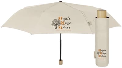 Beige opvouwbare paraplu van Perletti