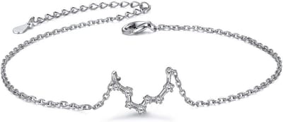 Sterrenbeeld Enkelband Dames 925 Sterling Zilver Verstelbaar met Zirkonia