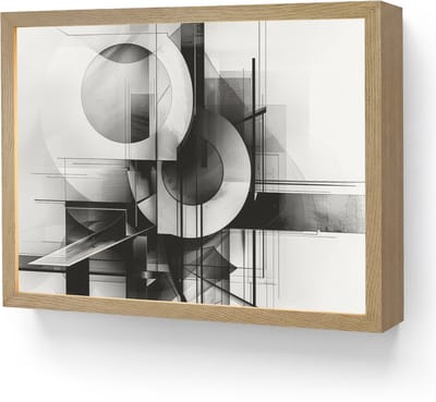 Wandlamp 40x30 cm - Oplaadbaar - Abstract - Kunst - Modern - Zwart wit - Wandlampen binnen woonkamer - Slaapkamer lamp - Decoratieve nachtlamp - Vloerlamp draadloos