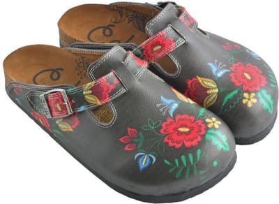 Goby Folk Bloom Dames Clogs – Handmade – Vegan Leer – Maat 38