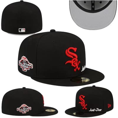 Chicago White Sox maat pet, gesloten hoed, honkbalpet, zonneklep, geborduurde hoed, diverse kleuren 712 gray