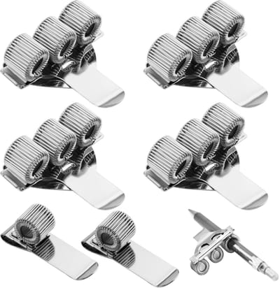 Allecto - Penhouder - Pen Clip - Klem - Zilver - Desk Clip - Handig voor Bureau - 6 Stuks