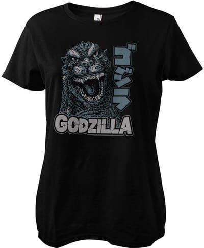 Godzilla Roar Girly Tee dames-T-shirt zwart