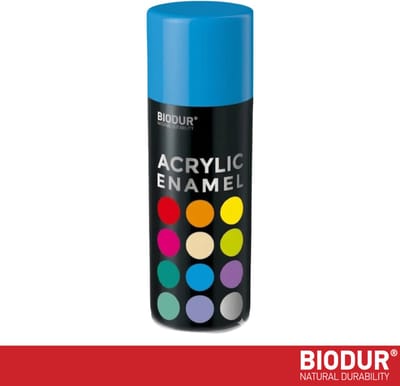 BIODUR Acrylverf - Hemelsblauw RAL 5015 – 400 ML – Spuitbus Hoogglans Lak – UV en Weerbestendig - Sneldrogende Spuitverf - Voor Binnen en Buiten