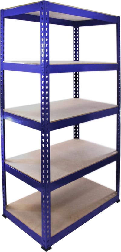 Opbergrek Blauw– 90x45x180 Stellingkast – 1400kg max - Magazijnrek – Voorraadkast Garage – Legbordstelling – Opberg Rek Stelling Kast Magazijnrek