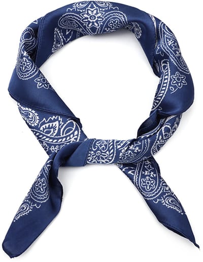 Vierkant Sjaaltje met Rijkelijk Gedetailleerd Paisleymotief (70x70cm) - Navy