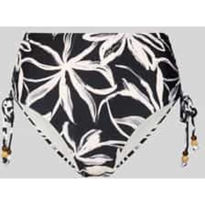 Bikinibroekje met labelapplicatie model 'ABSTRACT FLORAL HIGH WAIS'