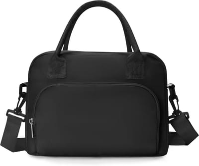 koeltas，Lunchtas, geïsoleerde lunchbox met een grote inhoud van 12 liter, herbruikbaar en waterdicht, met schouderriem, geschikt voor meisjes en volwassenen, zwart.