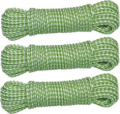 AMIG Paracord touw - 3x - 10 meter - D4mm - 100kg - PP/PE - lichtgroen/wit