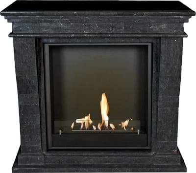 Xaralyn Bio-ethanol haard - Kreta-Mini BIU-SBP - zwart gepolijst natuursteen - 3 KW verwarming - haardombouw inclusief inbouwhaard - schouw