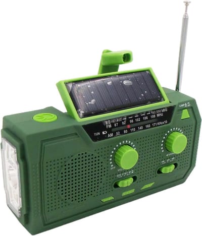 Draagbare Radio - Noodradio Zaklamp - Kamperen Buiten - Dubbele Energiebronnen - Compact Formaat - Groen