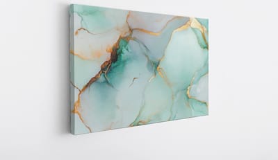 Saammp Canvas Schilderij - zeegroen - marmer - Abstracte wanddecoratie- 40x30 - Foto op canvas - Wanddecoratie - Muurdecoratie Woonkamer - Kantoor Decoratie