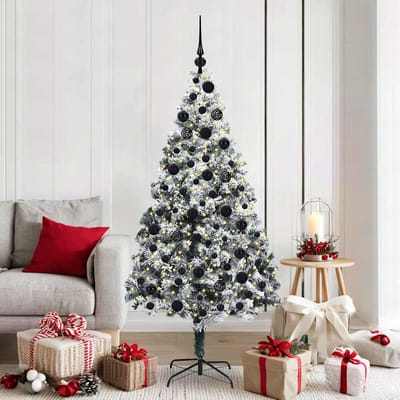 vidaXL - Kunstkerstboom - Wit - 180 - cm - PVC - en - Staal - en - Kunststof