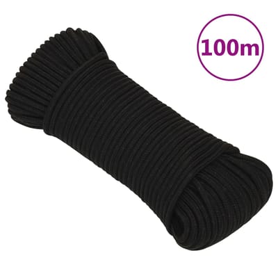 vidaXL - Werktouw - 5 - mm - 100 - m - polyester - zwart