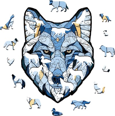 Eco-Wood-Art Wolf Houten Legpuzzel Size L – 510 Stukjes – Dierenpuzzel