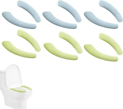 Zachte en Ademend Toiletbril Covers Set van 6 Stuks, Wasbaar en Geschikt voor Alle Toiletten, Lichtblauw en Lichtgroen