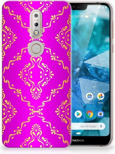 Siliconen Hoesje Nokia 7.1 Barok Roze