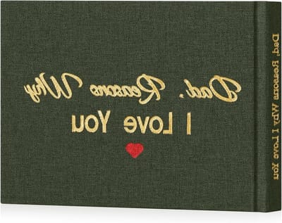 Redenen Waarom Ik Van Papa Houd - Stoffen Boek Vol Liefde voor Vader, Perfect als Verjaardagscadeau, Vaderdag of Kerstcadeau in Donkergroen