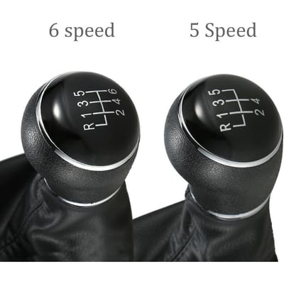 Pommeau de levier de vitesse 6 vitesses Soufflet en cuir Remplacement pour VW Passat B7 2011 2015 black