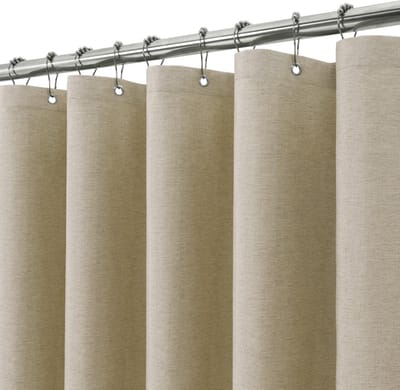 Dailygoods- Douchegordijn Waterdicht 182x182 cm - Linnen Textuur - Anti-schimmel - Metalen Douchegordijnringen - Duurzaam - Luxe Badkamer Gordijn - Badgordijn