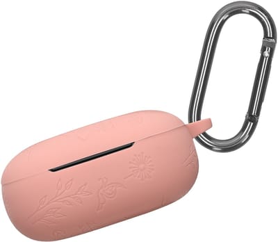 kwmobile case voor draadloze oordopjes geschikt voor Anker Soundcore Liberty 5 hoes - Siliconen beschermhoes - Gestanst patroon design in donkerroze
