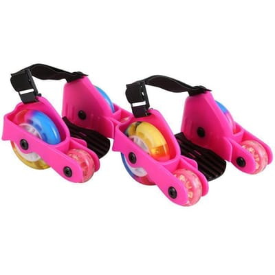Chaussures à roulettes avec talon 4 roues Glisse Athlétique Enfants Garçons Filles LED PU Caoutchouc Taille réglable Clignotant Outils de mobilité Pul Utilisation pratique black