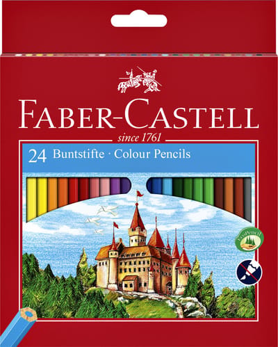 Kleurpotlood Faber Castell Castle kartonnen etui à 24 stuks doos met 5 stuks
