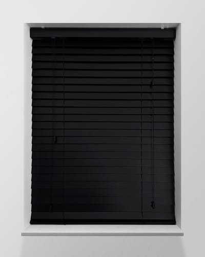 Houten Jaloezie - 50mm - Zwart - 170x250cm - Ladderkoord