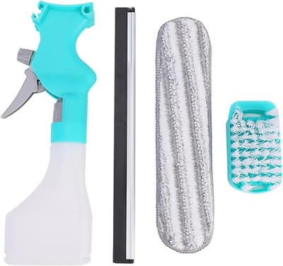 Douche Wisser - Glastrekker Badkamer - Streeploos Reinigen - 4-in-1 Functionaliteit - 252ml Reservoir - Blauw