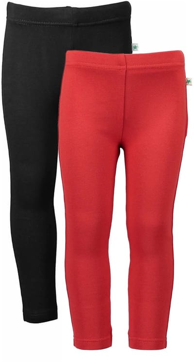 Blue Seven - 2 PACK Leggings - Biologische katoen - Zwart - Rood - Maat 122