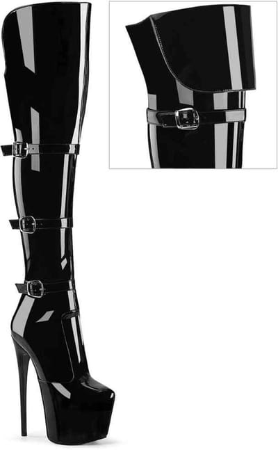 Pleaser - JUBILANT-3018 Plateau overknee Laarzen - US 5 - 35 Shoes - Zwart