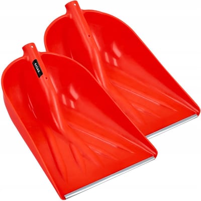 KADAX Oranje sneeuwschuiver, sneeuwschuiver zonder steel, sneeuwschuiver, sneeuwschuiver met aluminium rand, kunststof sneeuwschuiver, sneeuwschuiver (2, breedte: 38,5 cm)
