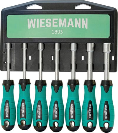 Dopsleutel-schroevendraaier set 7 delig voor buitenzeskantschroeven 6-12 mm