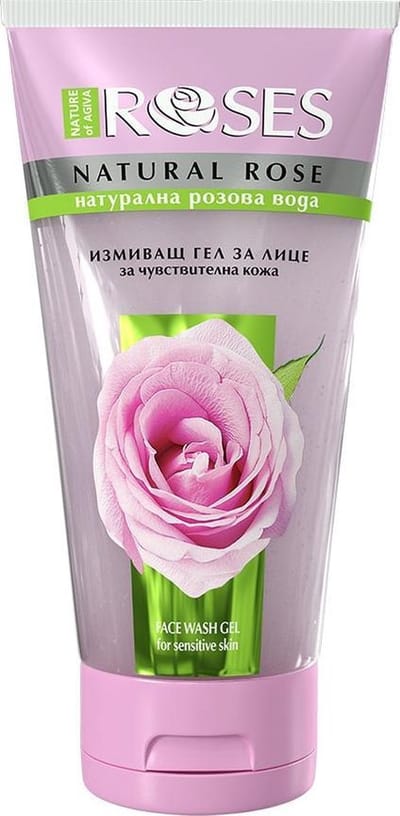 GEZICHT REINIGINGSGEL MET ROOS, alle huid typen, gevoelige huid, droge huid, vette huid, met bolletjes vitamine A en E, schone huid, cleanser, gel cleanser, rozenolie uit Bulgarije 150ML