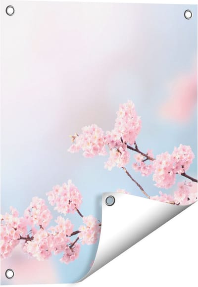 Gards Tuinposter Roze Bloesem Bloemen - 40x50 cm - Tuindoek - Tuindecoratie - Wanddecoratie buiten - Tuinschilderij