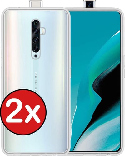 Hoesje - 2 Stuks - Geschikt voor OPPO Reno 2Z - Sterk & Shockproof - Telefoonhoes - Back Cover - Case Siliconen - Telefoon Hoes - Transparant