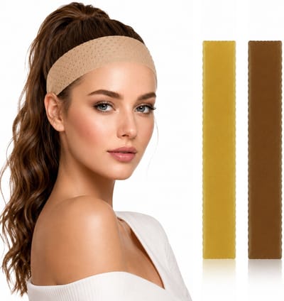 Guardian Beauty Anti Slip Pruik Band - Siliconen - Wig Grip - Verstelbare Klittenband - 2 stuks - Donkerbruin & Geel