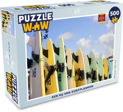 Puzzel Een rij van surfplanken - Legpuzzel - Puzzel 500 stukjes