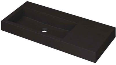 INK Momento Wastafel Quartz Wasbak Links Zonder Kraangat - 1000x450x90 mm - Quartz Zwart