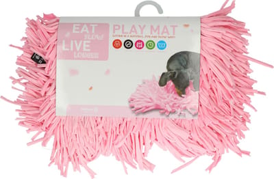 Eat Slow Live Longer Play Mat – 44 x 28 cm - Anti-schrok mat – Snuffelmat – Langzamer eten voor je huisdier – Uitdaging en speeplezier – Voermat – Slow feeder - Roze