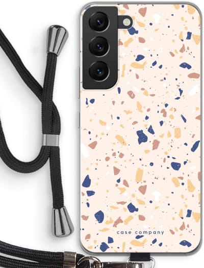 Case Company® - Hoesje met koord geschikt voor Samsung Galaxy S22 hoesje met Koord - Terrazzo N°23 - Telefoonhoesje met Zwart Koord - Bescherming aan alle Kanten en Over de Schermrand