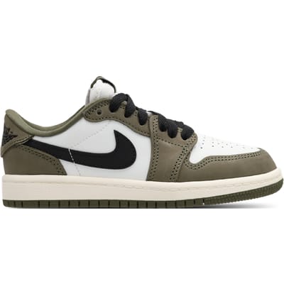 Jordan 1 Retro Low Medium Olive Summit White Sail Black - Maat 33.5