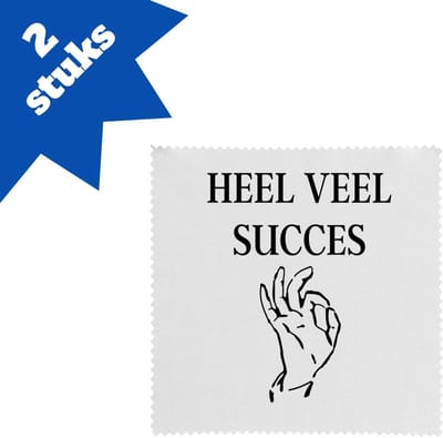 Akyol - heel veel succes brillendoekjes - Afscheid bedank cadeau - collega - bedankje - cadeautje voor collega - kado - afscheids cadeau - 17,8 bij 17,8 cm - 2 stuks