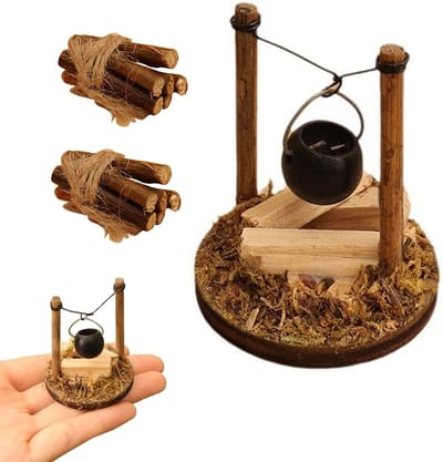 Miniatuur Vuurplaats voor Tuin en Decoratie - Gnoom Accessoires voor Halloween en Kerstmis, Perfect voor Buiten en Binnengebruik