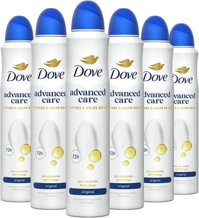 Dove Advanced Care Anti-Transpirant Deodorant Spray - Original - bevat Pro-Ceramide technologie die de huid kalmeert en helpt herstellen - 6 x 200 ml