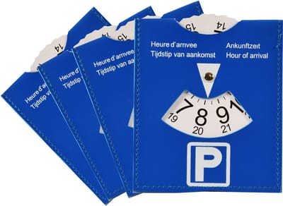 Parkeerschijf Blauw - 4 stuks Parkeerkaart - Parkeren in de Blauwe Zone - Kaart voor Parkeer - Weerbestendig