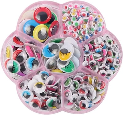 400 stuks zelfklevende wobbly ogen, kleurrijke ronde wiebelogen voor knutselen, handwerk en speelgoedaccessoires, perfect voor DIY en scrapbooking
