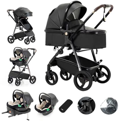 WentinkMo 3-in-1 Kinderwagen - Draagbare luxe reiswagen - Hoge Landschap.