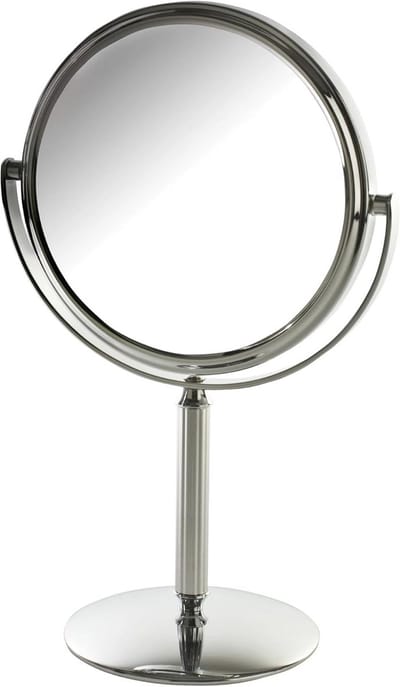 Dubbelzijdige Make-up Spiegel met 5x Vergroting en Draaibaar Ontwerp