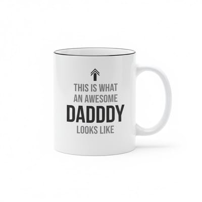 330ml Witte Keramische Mok – This Is What an Awesome Daddy Looks Like | Vaderdag Cadeau, Leuke Mok voor Papa
